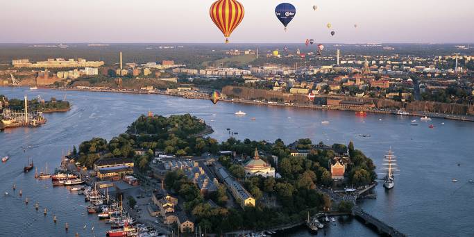 Stockholm with balloons