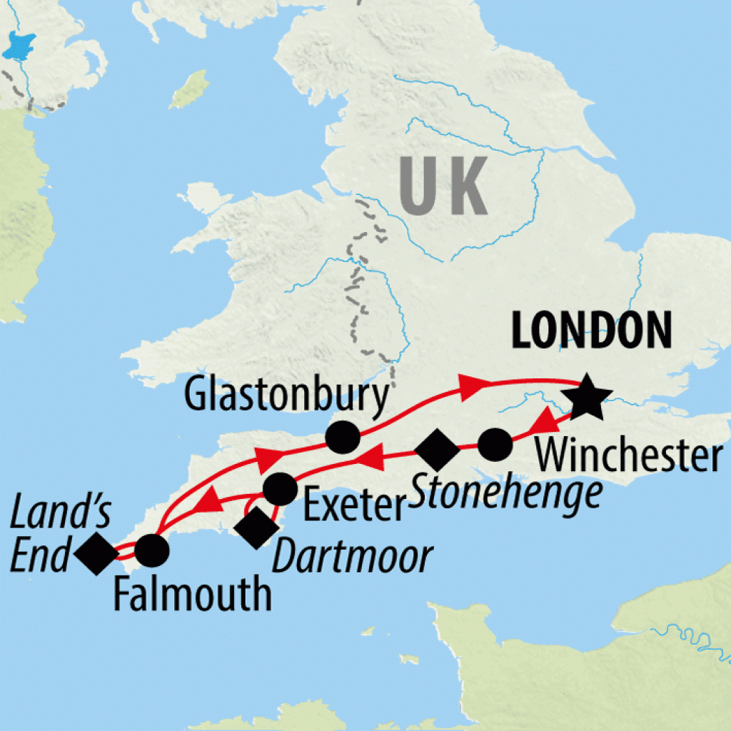 Stonehenge, Devon & Cornwall (Hotel) - 5 days Map