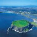 View of Jeju Island, stretching out in to the water