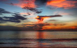 Sunset at Long Beach on Koh Lanta Island, Thailand