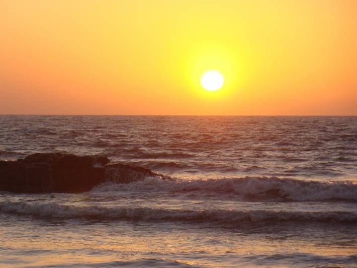 Sunset at Vagator beach in Goa