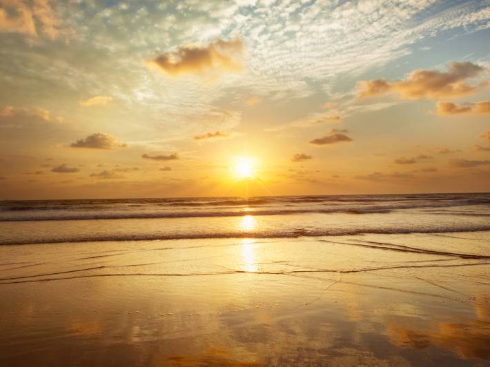 Sunset on Baga Beach in Goa