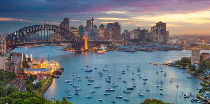 View of the iconic Sydney Harbour Bridge