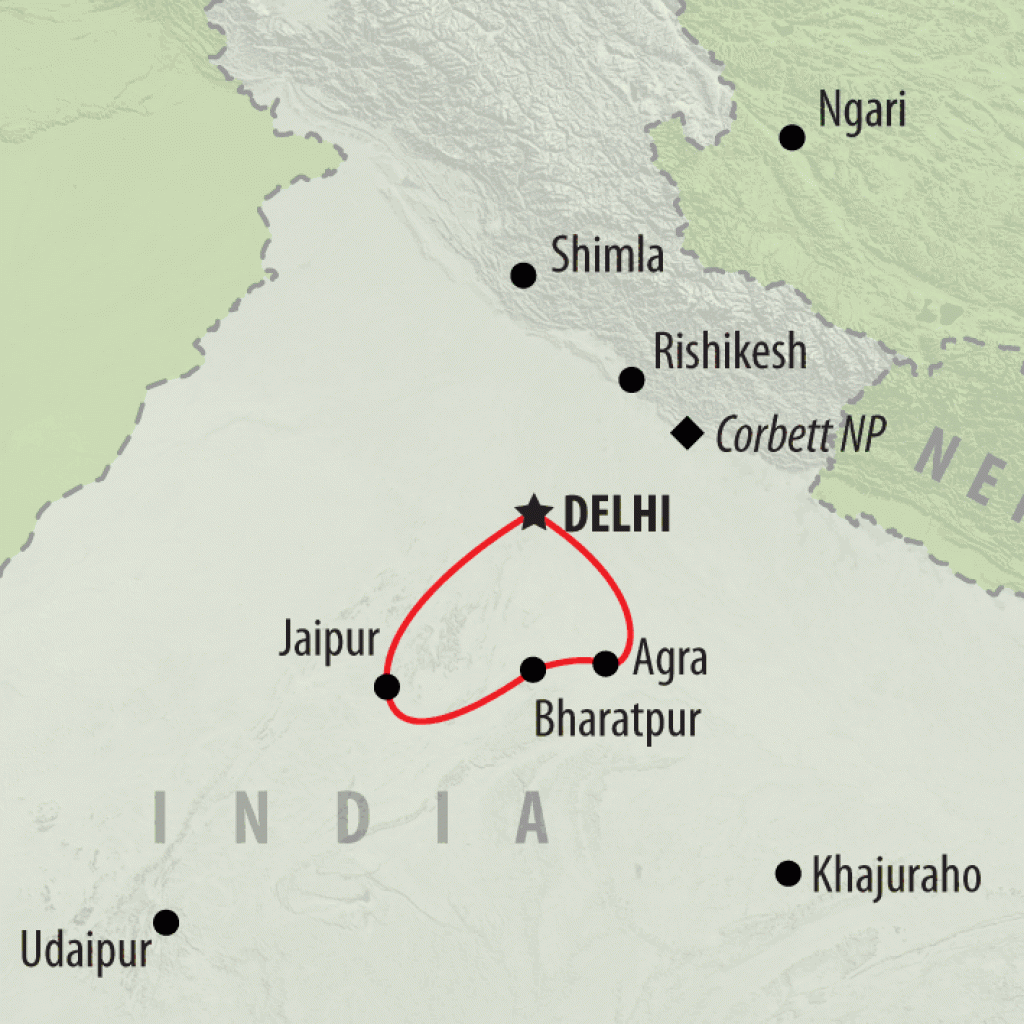 Taj Traveller - 8 days map