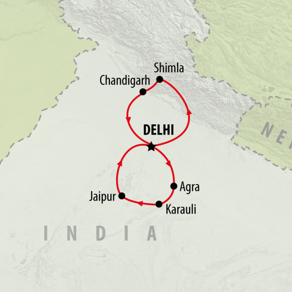 Taj and Raj - 12 Days map