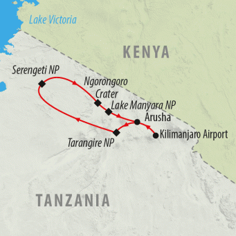 Tanzania Wildlife Week - 7 days map