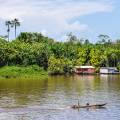 Boat on the Amazon River in the Amazon jungle