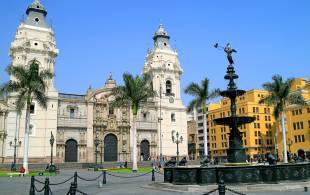 The Basilica Cathedral of Lima on Plaza Mayor Square, Peru