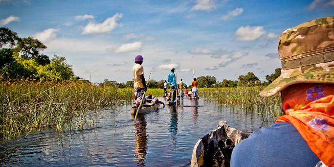 Riding mokoros in the Okavango Delta | Botswana | Africa