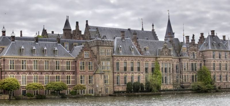 The political centre of the Netherlands, Parliament buildings of the Binnenhof in The Hague, Holland