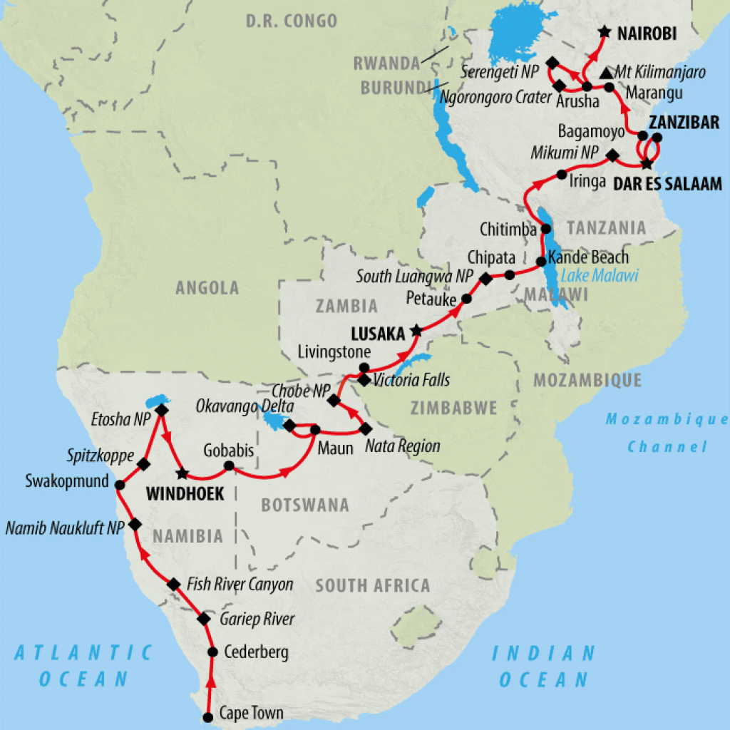 The Big Overlander Northbound - 41 days  map