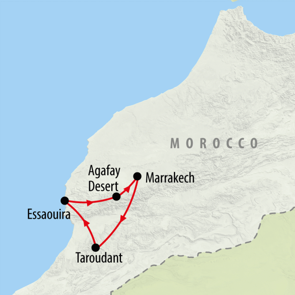 Marrakech, Agafay & Coast - 5 days Map