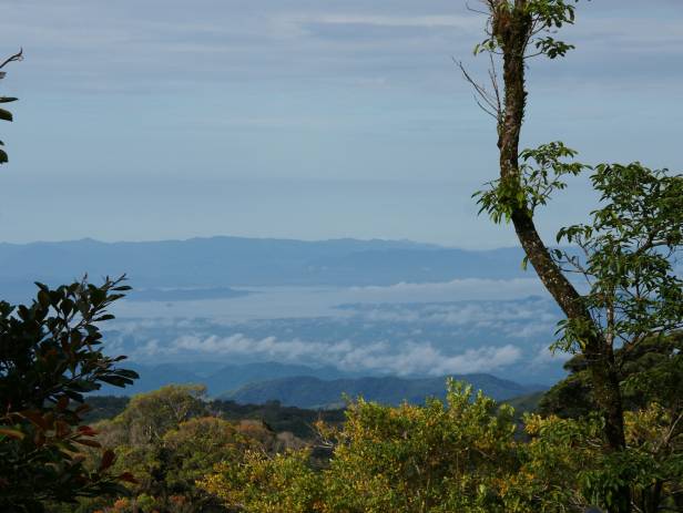 Sun rising over the verdant mountains of Monteverde