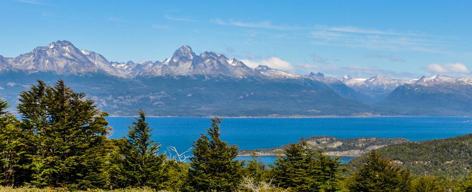 Panoramic view of the mountains that make up the Tierra del Fuego National Park