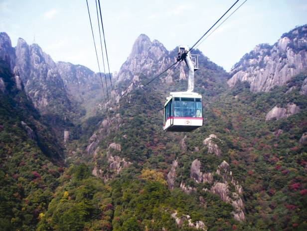 Clouds surrounding the peaks of the Yellow Mountains (also known as Huangshan)