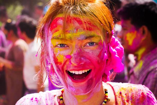 Tourist enjoying Holi in Delhi - India - On The Go Tours