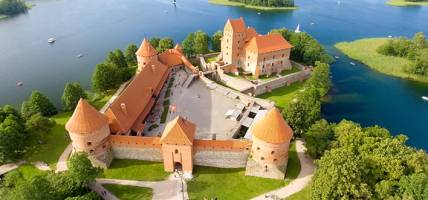 Trakai Castle in Lithuania, viewed from above