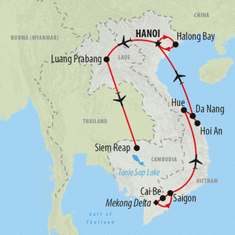 Treasures of Indochina - 15 days map