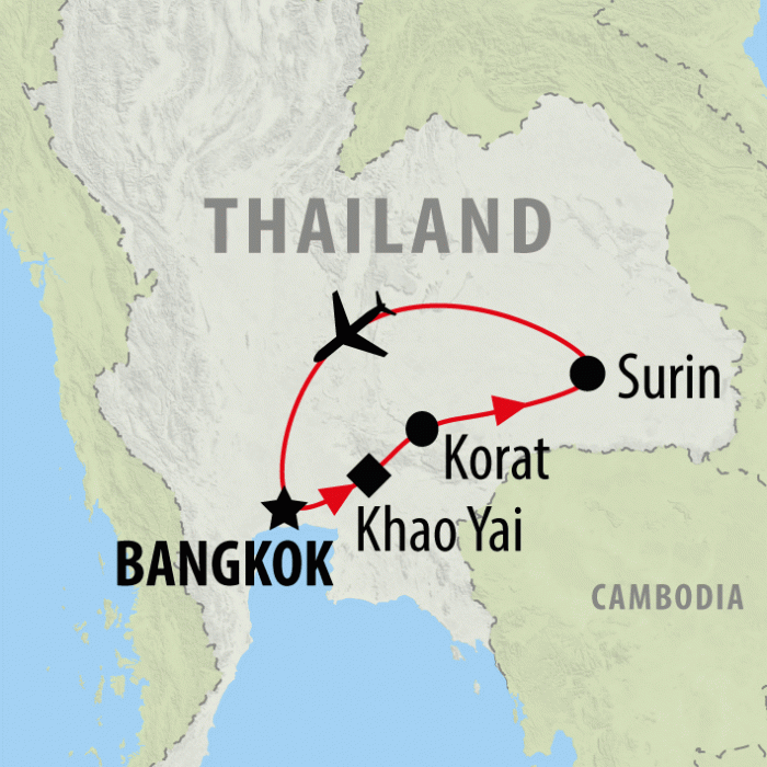 tourhub | On The Go Tours | Treasures of Thailand - 5 days | Tour Map