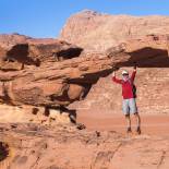 Solo traveller on rocks | Jordan