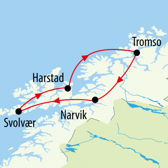 tourhub | On The Go Tours | Tromso Arctic Experience -  6 days | Tour Map