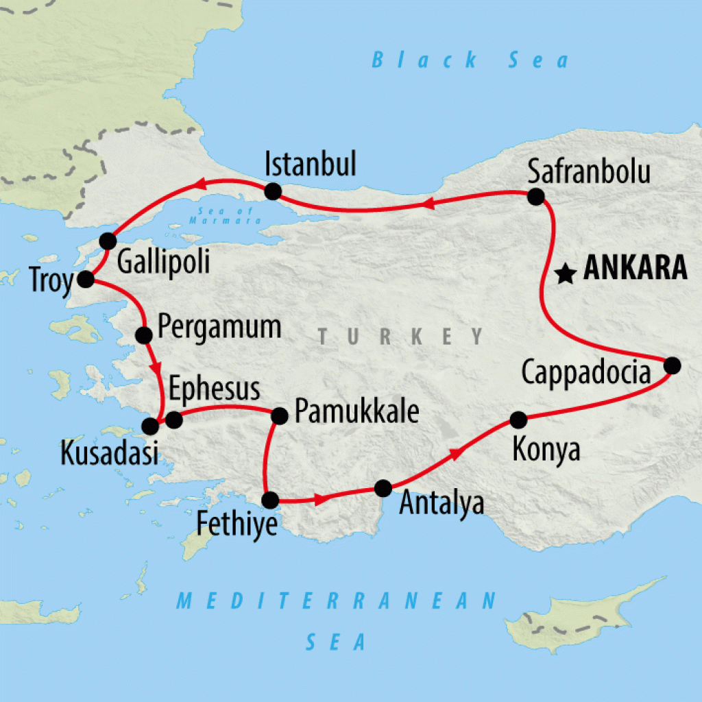 Turkey Discovered - 14 Days map