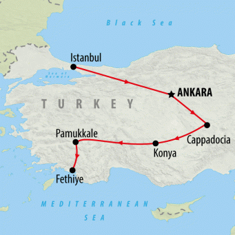 Turkey Highlights & Riviera - 9 days map