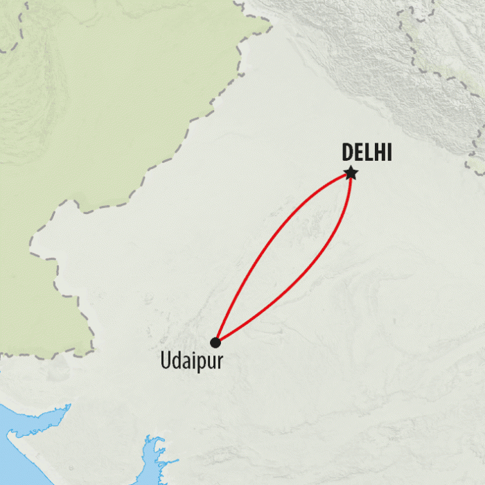 tourhub | On The Go Tours | Udaipur - 3 days | 636/MBUDA | Route Map