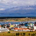 Stunning sunset, painting the sky pink and purple in Ushuaia at the end of the earth