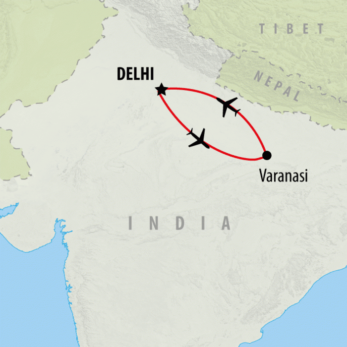 tourhub | On The Go Tours | Varanasi -  3 Days | Tour Map