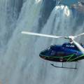 Aerial view of the dazzling blue water of Victoria Falls