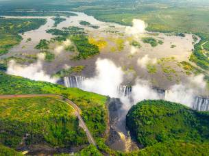 Victoria Falls from above Zambia and Zimbabwe