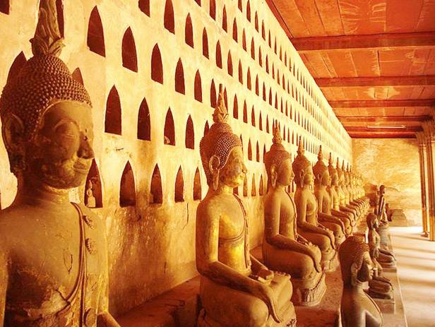 Statues in the beautiful Buddha garden in Vientiane