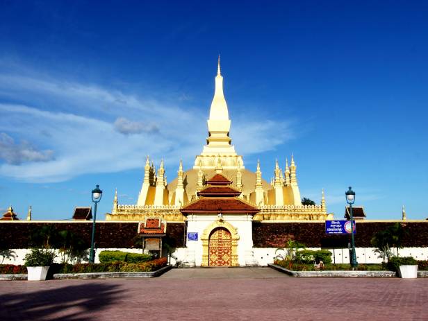 Statues in the beautiful Buddha garden in Vientiane