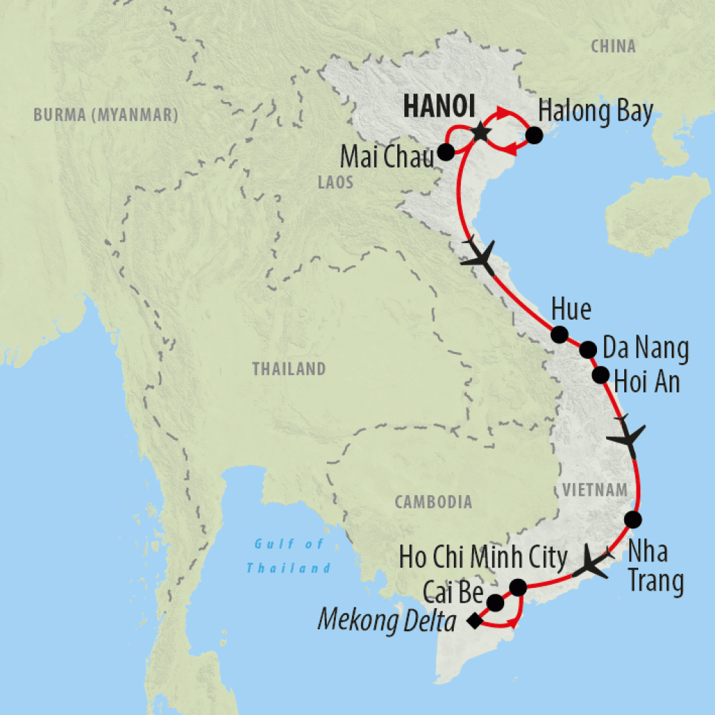Vietnam Encompassed - 15 days map