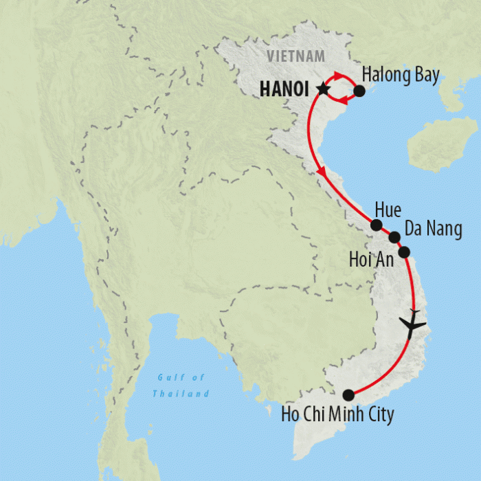 tourhub | On The Go Tours | Best of Vietnam for Teenagers - 9 days | 2302/FBVT | Route Map