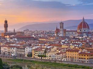 View of Florence, Italy during beautiful sunset
