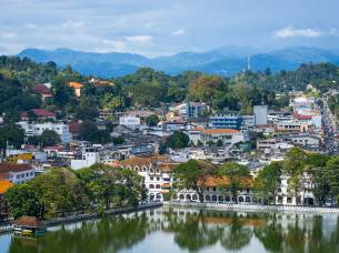 View of Kandy with lake and mountains - Sri Lanka Tours - On The Go Tours
