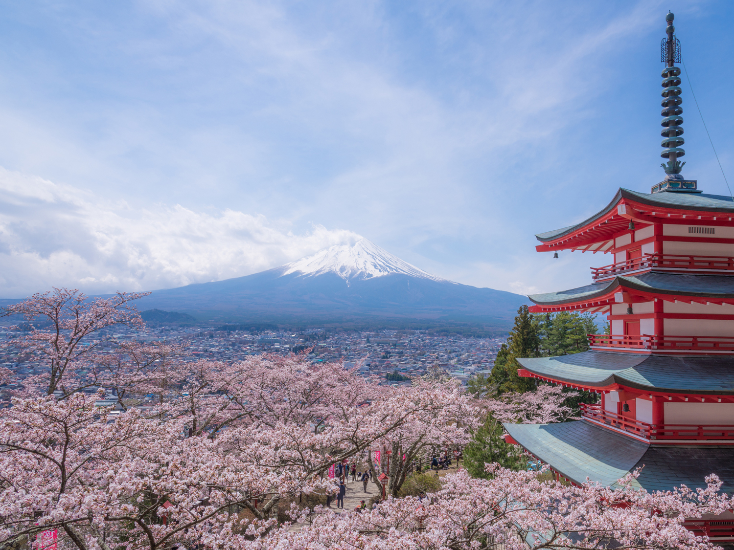 Mt Fuji with a pagoda in the foreground