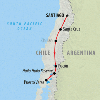 Chile and the Lake District - 14 days map