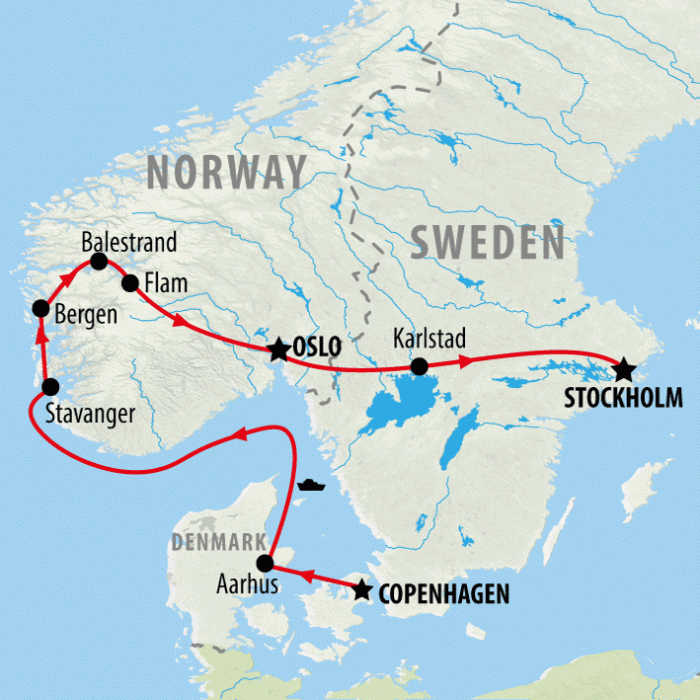 tourhub | On The Go Tours | Best of Scandinavia - 10 days | Tour Map