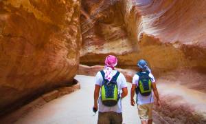 Walking down the Siq - Jordan Tours - On The Go Tours