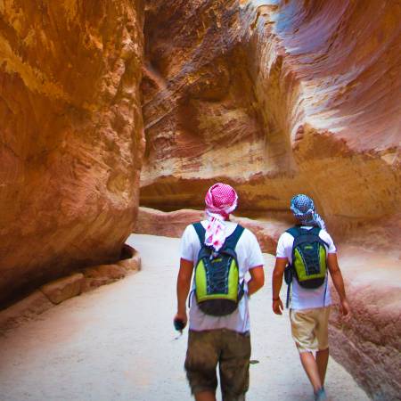 Walking down the Siq - Jordan Tours - On The Go Tours