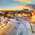 Vilnius skyline with hot air balloons