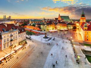 Warsaw at sunset, Poland