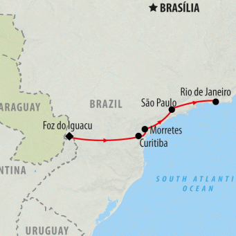 Way to Rio - 10 days map