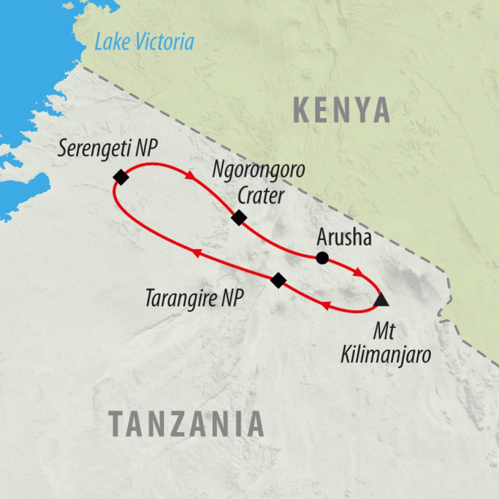 Wild About Tanzania - 10 days map
