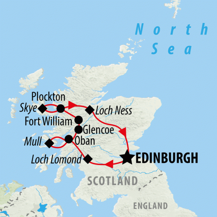 tourhub | On The Go Tours | Wild Scotland Express - 5 days | Tour Map