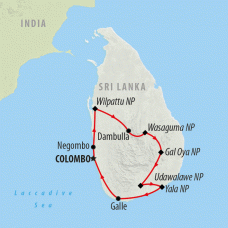 Safari in Sri Lanka - 9 days Map