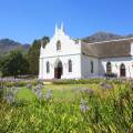 Grassy plains with mountain in the background in Stellenbosch